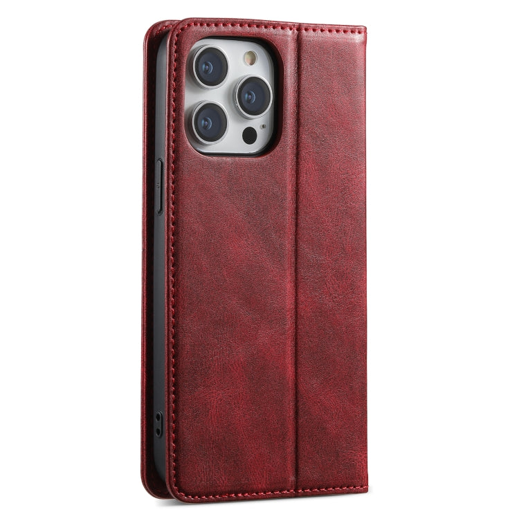 For iPhone 15 Pro Suteni J02 Oil Wax Wallet Leather Phone Case(Red)