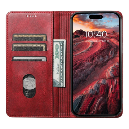For iPhone 15 Pro Suteni J02 Oil Wax Wallet Leather Phone Case(Red)