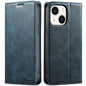 Pour iPhone 14 Plus Étui portefeuille en cuir huilé Suteni J02 (bleu)