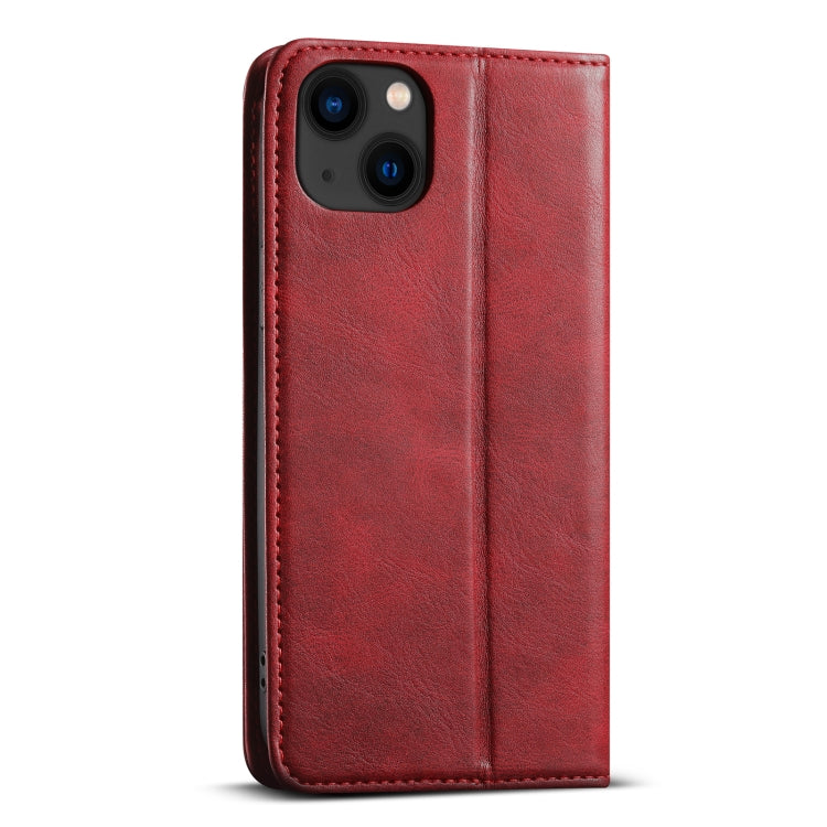 For iPhone 14 Suteni J02 Oil Wax Wallet Leather Phone Case(Red)