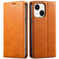 For iPhone 14 Suteni J02 Oil Wax Wallet Leather Phone Case(Khaki)