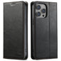 Pour iPhone 13 Pro Max Étui portefeuille en cuir ciré Suteni J02 (noir)