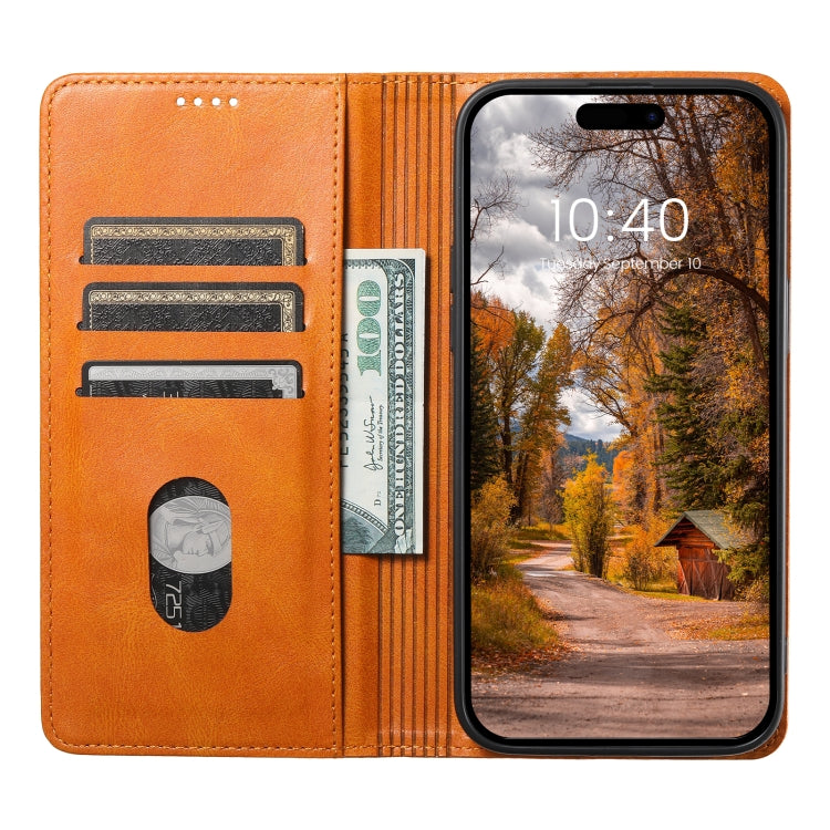 For iPhone 12 Pro Max Suteni J02 Oil Wax Wallet Leather Phone Case(Khaki)