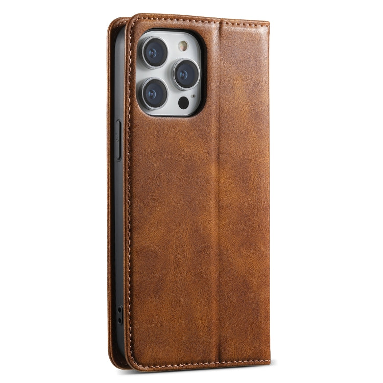 For iPhone 12 / 12 Pro Suteni J02 Oil Wax Wallet Leather Phone Case(Brown)