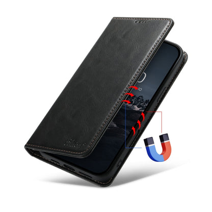 For iPhone 16 Suteni J02 Oil Wax Wallet Leather Phone Case(Black)
