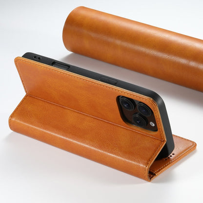 For iPhone 16 Pro Suteni J02 Oil Wax Wallet Leather Phone Case(Khaki)