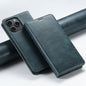 For iPhone 16 Pro Suteni J02 Oil Wax Wallet Leather Phone Case(Blue)