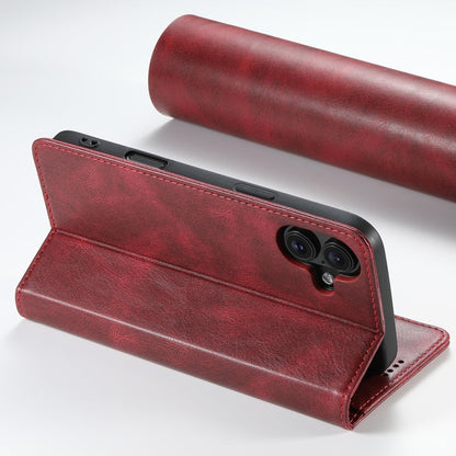 For iPhone 16 Plus Suteni J02 Oil Wax Wallet Leather Phone Case(Red)