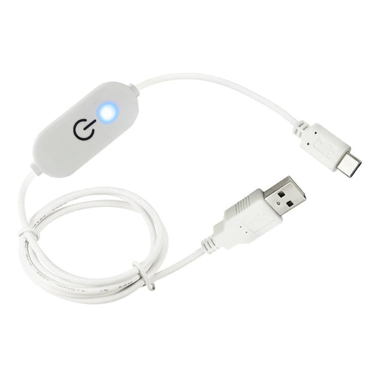 JUNSUNMAY Type-C to USB LED Touch Inline Dimmer Switch Controller for Single Color, Length 1m(White)