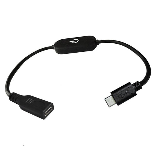 Type-C Male to Female LED Touch Inline Dimmer Switch Controller for Single Color, Length 30cm(Black)