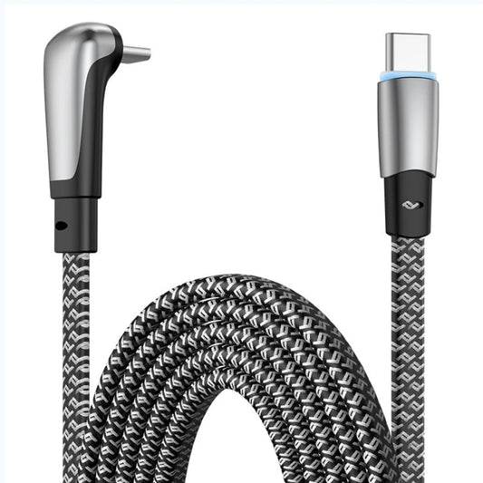 Câble tressé de données à charge rapide ENKAY PD65W coudé Type-C vers Type-C avec voyant lumineux, Longueur: 0.5m