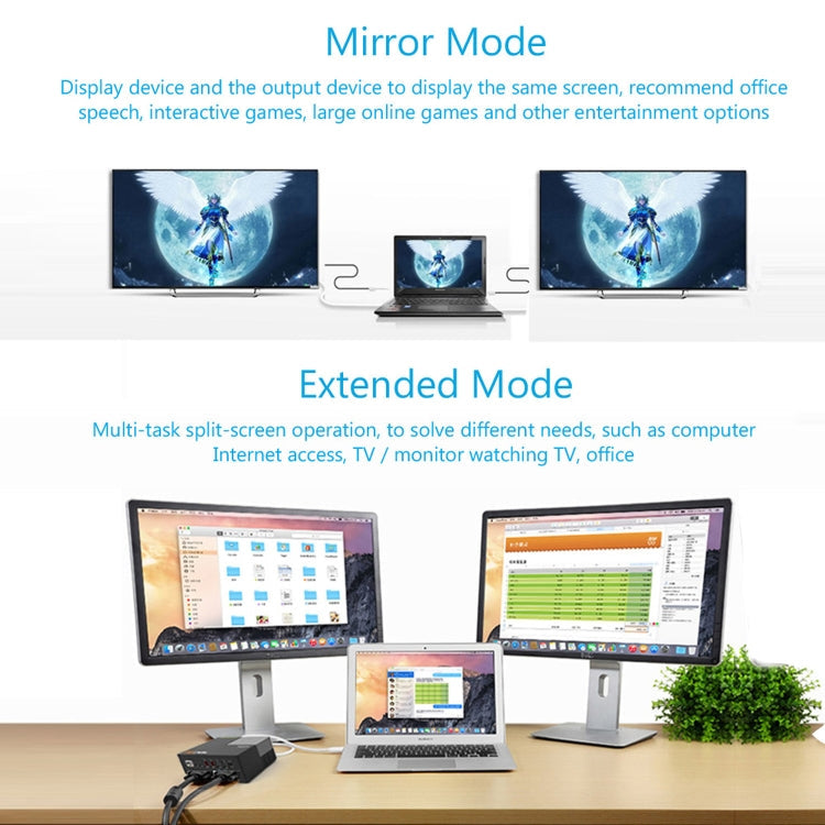 WAVLINK WL-UG39DK3 Fast Charging Gigabit Ethernet Dual Display Video Dock USB 3.0 Hub, Plug:US Plug