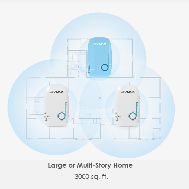 WAVLINK WS-WN576A2 AC750 Household WiFi Router Network Extender Dual Band Wireless Repeater, Plug:UK Plug