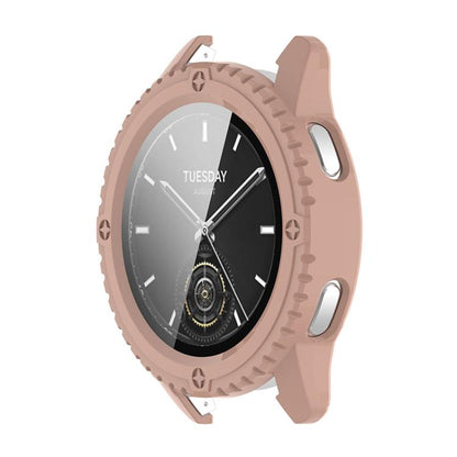 Pour Xiaomi Watch S3 ENKAY Hat-Prince Film de protection d'écran en verre trempé à couverture complète intégré avec coque de protection en PC (rose)
