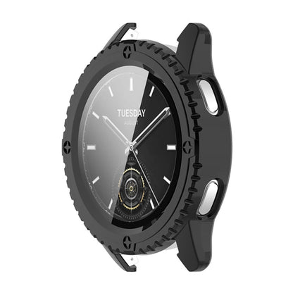 Pour Xiaomi Watch S3 ENKAY Hat-Prince Film en verre trempé à couverture complète Housse de protection intégrée pour montre en PC (Noir)