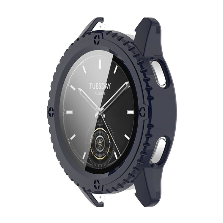 Pour Xiaomi Watch S3 ENKAY Hat-Prince Film en verre trempé à couverture complète Housse de protection intégrée pour montre en PC (Bleu foncé)