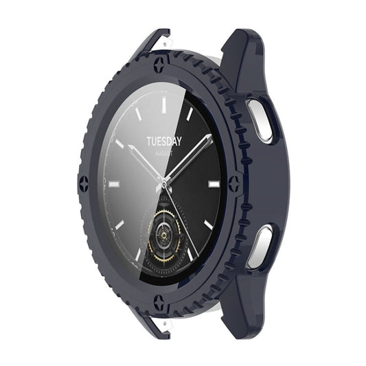 For Xiaomi Watch S3 ENKAY Hat-Prince Full Coverage Tempered Glass Film Integrated PC Watch Cover(Dark Blue)