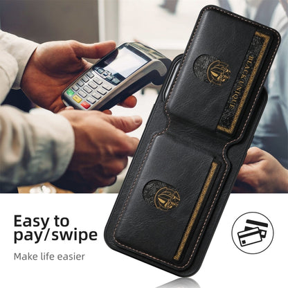 For iPhone 16 Pro Suteni H02 Leather Wallet Stand Back Phone Case(Black)