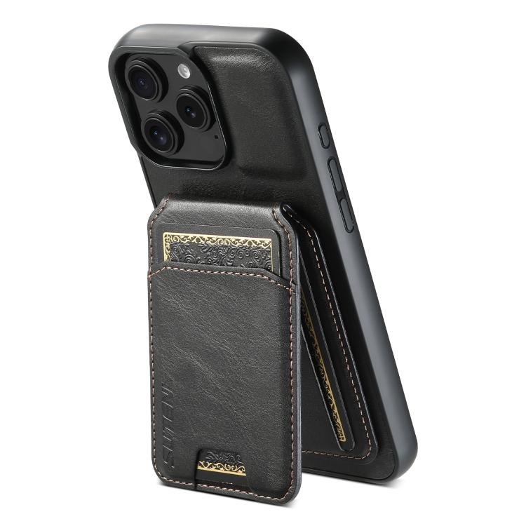For iPhone 17e / 16e Suteni H02 Leather Wallet Stand Back Phone Case(Black)