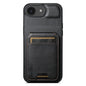 For iPhone 17e / 16e Suteni H02 Leather Wallet Stand Back Phone Case(Black)