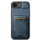For iPhone 17e / 16e Suteni H02 Leather Wallet Stand Back Phone Case(Blue)