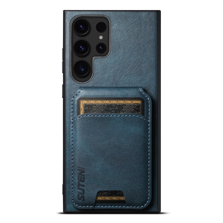 Pour Samsung Galaxy S23+ 5G Suteni H02 Étui portefeuille en cuir avec support arrière (Bleu)