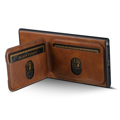 Pour étui de téléphone arrière à rabat en cuir avec béquille Suteni H02 pour Samsung Galaxy Note20 Ultra 5G (marron)