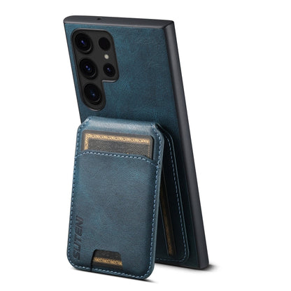 Pour Samsung Galaxy S24+ 5G Étui portefeuille en cuir avec béquille Suteni H02 (bleu)