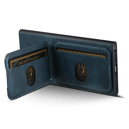 Pour Samsung Galaxy S24+ 5G Étui portefeuille en cuir avec béquille Suteni H02 (bleu)