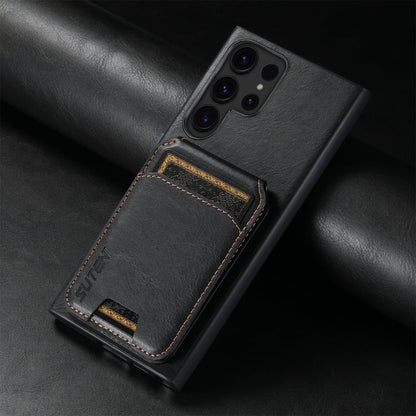 For Samsung Galaxy S24 Ultra 5G Suteni H02 Leather Wallet Stand Back Phone Case(Black)