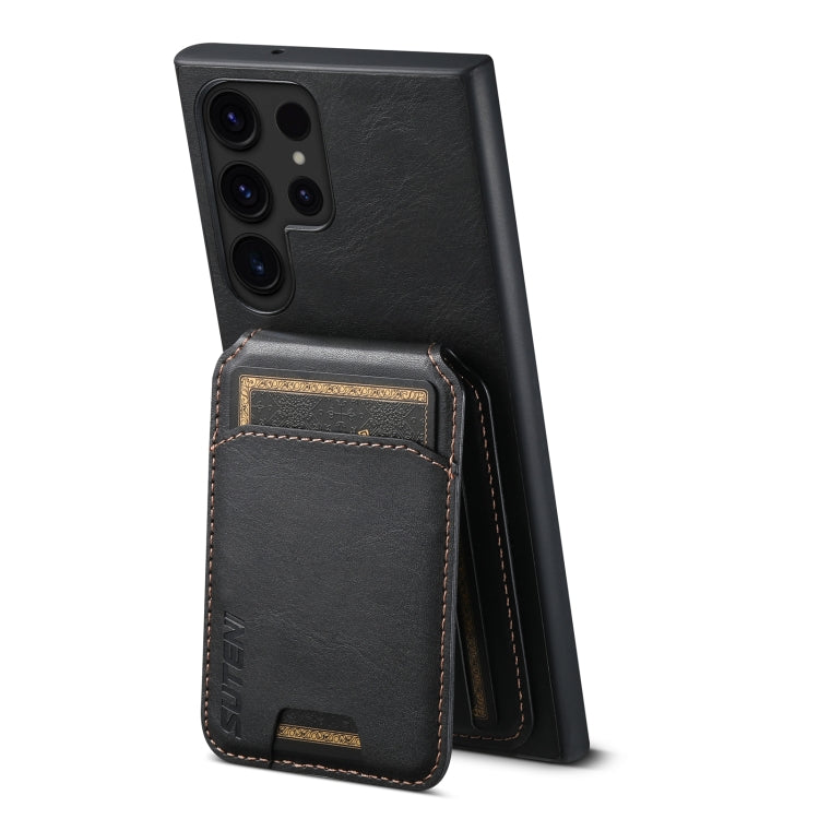 For Samsung Galaxy S24 Ultra 5G Suteni H02 Leather Wallet Stand Back Phone Case(Black)