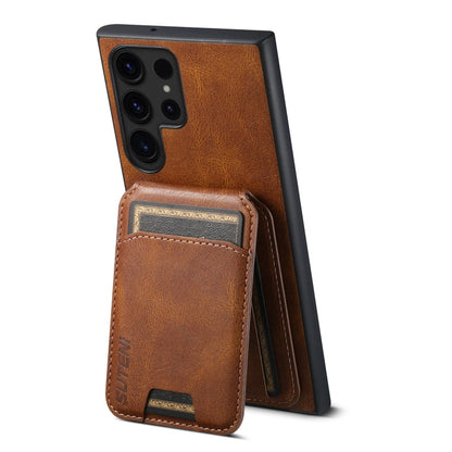For Samsung Galaxy S24 Ultra 5G Suteni H02 Leather Wallet Stand Back Phone Case(Brown)