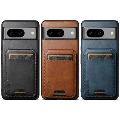 For Google Pixel 6 Suteni H02 Leather Wallet Stand Back Phone Case(Blue)