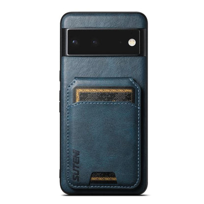 For Google Pixel 6 Suteni H02 Leather Wallet Stand Back Phone Case(Blue)