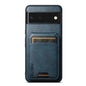 For Google Pixel 6 Suteni H02 Leather Wallet Stand Back Phone Case(Blue)