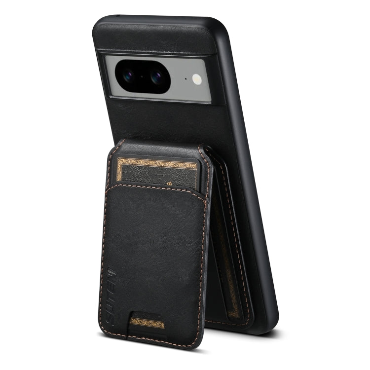 Pour la coque de téléphone arrière à rabat en cuir Suteni H02 pour Google Pixel 6a (noir)
