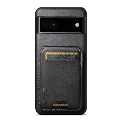 Pour la coque de téléphone arrière à rabat en cuir Suteni H02 pour Google Pixel 6a (noir)