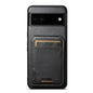 Pour la coque de téléphone arrière à rabat en cuir Suteni H02 pour Google Pixel 6a (noir)