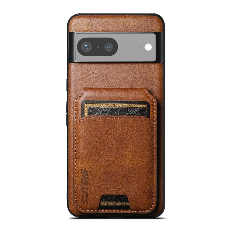 For Google Pixel 7 Suteni H02 Leather Wallet Stand Back Phone Case(Brown)