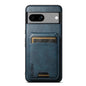 Pour Google Pixel 7a Étui de téléphone en cuir Suteni H02 avec support et portefeuille (bleu)