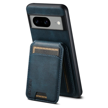 For Google Pixel 8 Suteni H02 Leather Wallet Stand Back Phone Case(Blue)