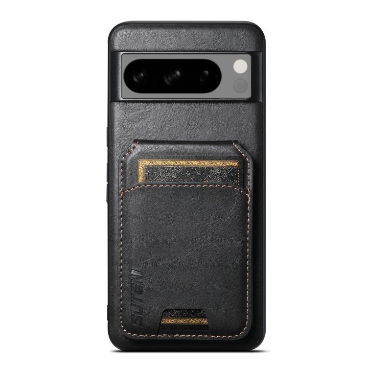 For Google Pixel 8 Pro Suteni H02 Leather Wallet Stand Back Phone Case(Black)