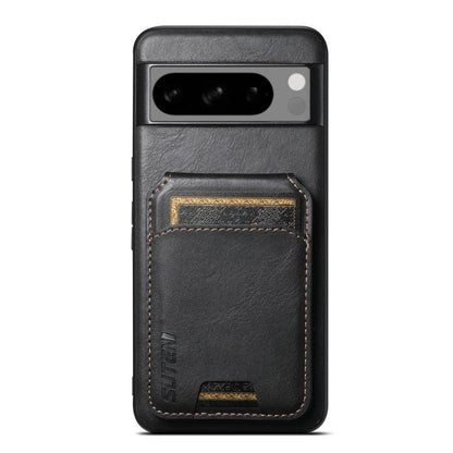 For Google Pixel 8 Pro Suteni H02 Leather Wallet Stand Back Phone Case(Black)