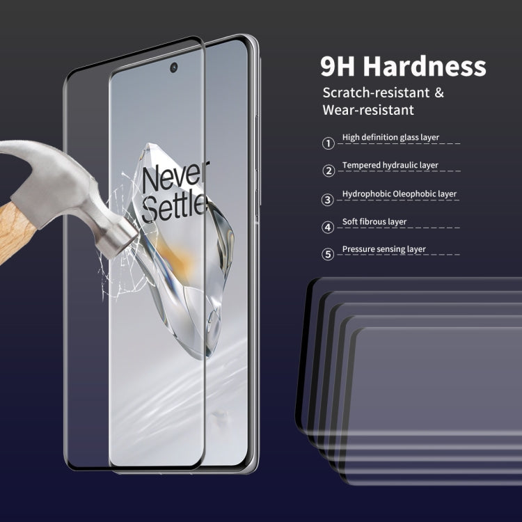 For OnePlus 12 2pcs ENKAY Hat-Prince 3D Hot Bending Side Glue Tempered Glass Full Film