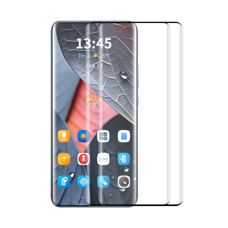 Pour OnePlus Ace 2 / Ace 2 Pro 2pcs ENKAY Hat-Prince Film Complet en Verre Trempé 3D Incurvé avec Colle Latérale
