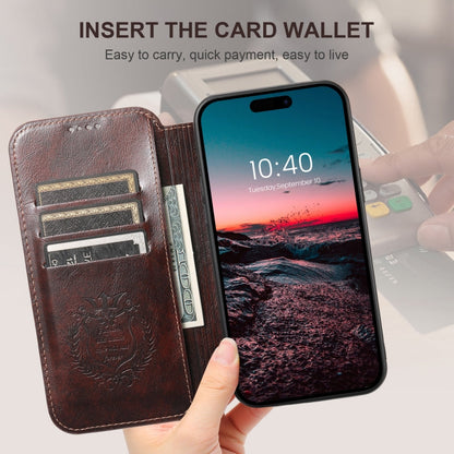 For iPhone 16 Pro Suteni J05 Leather Magnetic MagSafe Phone Case(Brown)