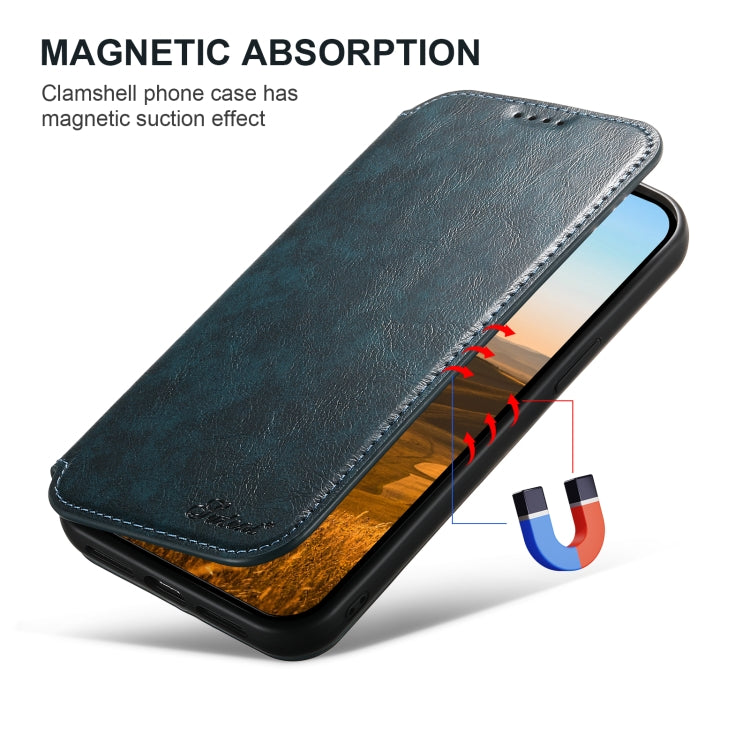 For iPhone 16 Pro Max Suteni J05 Leather Magnetic MagSafe Phone Case(Blue)