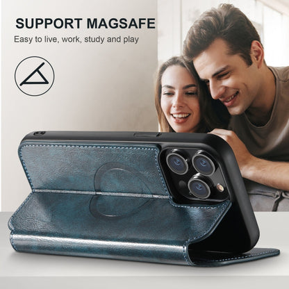For iPhone 16 Pro Max Suteni J05 Leather Magnetic MagSafe Phone Case(Blue)