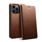 For iPhone 16 Pro Suteni Calf Texture Horizontal Flip Leather Phone Case(Brown)
