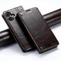 For iPhone 16 Plus Suteni Baroque Calf Texture Buckle Wallet Leather Phone Case(Brown)